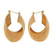 A pair of ridged earrings