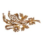 A bouquet seed pearl brooch