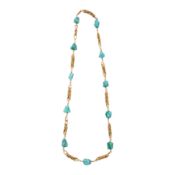 A turquoise necklace