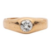 A diamond single stone ring