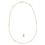 A Unoaerre chain necklace and a pearl pendant