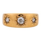 A diamond three stone ring