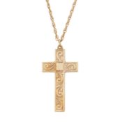 A cross pendant necklace