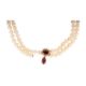 A cultured pearl, ruby and diamond necklace - Image 1 of 2