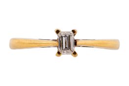 A diamond single stone ring
