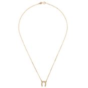 A diamond horseshoe pendant necklace