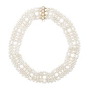 A seed pearl choker necklace