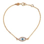 An evil eye diamond bracelet