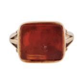 A carnelian seal ring