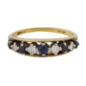 A sapphire and diamond ring