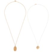 Two locket pendant necklaces