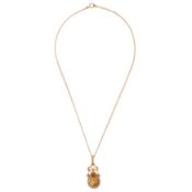 A citrine and seed pearl necklace