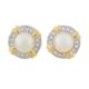 A pair of pearl and diamond stud earrings - Image 1 of 2