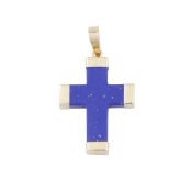 A lapis lazuli cross pendant