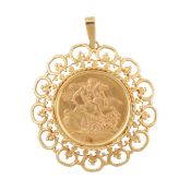 A full sovereign coin pendant