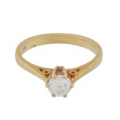 A diamond single stone ring