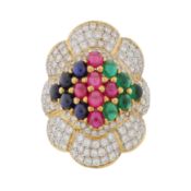 A flower cocktail ring