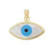 An evil eye mother of pearl pendant