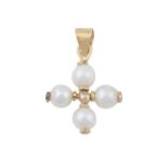 A pearl cross pendant