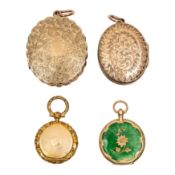 Four locket pendants