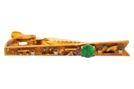 A jade and diamond money clip