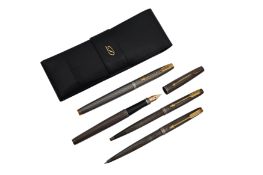 A Group of Parker Silver Sonnet Cisele Pens