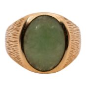 A jade single stone signet ring