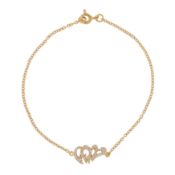 A diamond Arabic inscription bracelet