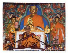 Dalai Lama Colour photograph of the spiritual leader while delivering a speech during a ceremony