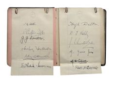 Autograph Album.- Incl. Clement Attlee's Cabinet Autograph album featuring signatures by Clement Att