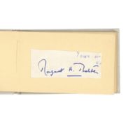 Autograph Collection.- Incl. Margaret Thatcher Autograph collection featuring signatures by politici