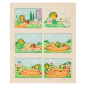 Mevin (Bill) Original The Herbs colour storyboard featuring Parsley the lion and Dill the dog
