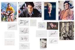 Autograph Collection.- Miscellaneous Group of signatures by prominent actors, sportsmen and politici