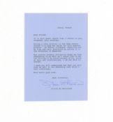 De Havilland (Olivia) Typed letter signed (