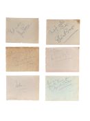 Autograph Collection.- Incl. Vivien Leigh and Laurence Olivier Group of loose album pages signed by 