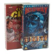 Heston (Charlton) Two VHS tapes signed by Charlton Heston on the original wrappers
