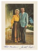 Nixon (Richard) & Pat Colour postcard-size photograph of Richard and Pat Nixon in a full length pose