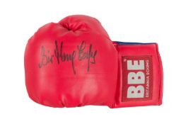 Cooper (Henry) A red BBE boxing glove signed in black marker by Sir Henry Cooper