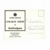 Quant (Mary) Vintage Selfridges promotional postcard for Mary Quant colour shop