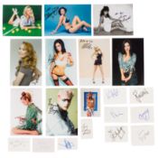 Autograph Collection.- Glamour Models Collection of photographs and cards signed by various models a