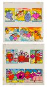 Hargreaves (Roger) Two original colour artworks by Hargreaves featuring Little Miss Wise, Little Mis