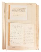 Autograph Album.- Religion Autograph album featuring letters and signatures by various 19th century