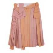 Louis Vuitton Pink Silk Two Tone Pleat Skirt - Size 40