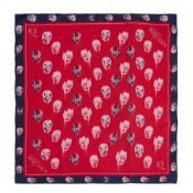 Alexander McQueen Raspberry Skull Silk Scarf