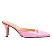 Fendi Pink Iridescent Sequin Heeled Mule - Size US 10