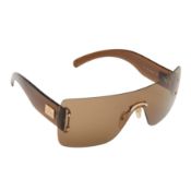 Gucci Brown Rimless Shield Sunglasses