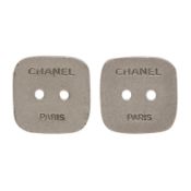 Chanel Mini Square Button Clip On Earrings