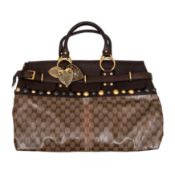Gucci Brown Monogram Baboushka Belted Doctors Bag