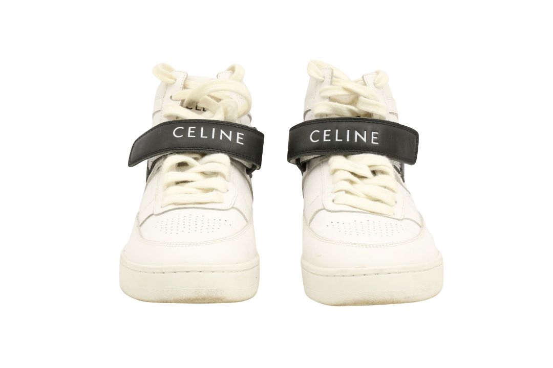 Celine White Lace Up Sneaker - Size 40 - Image 2 of 4