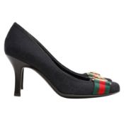 Gucci Black GG Crest Heeled Pump - Size 35